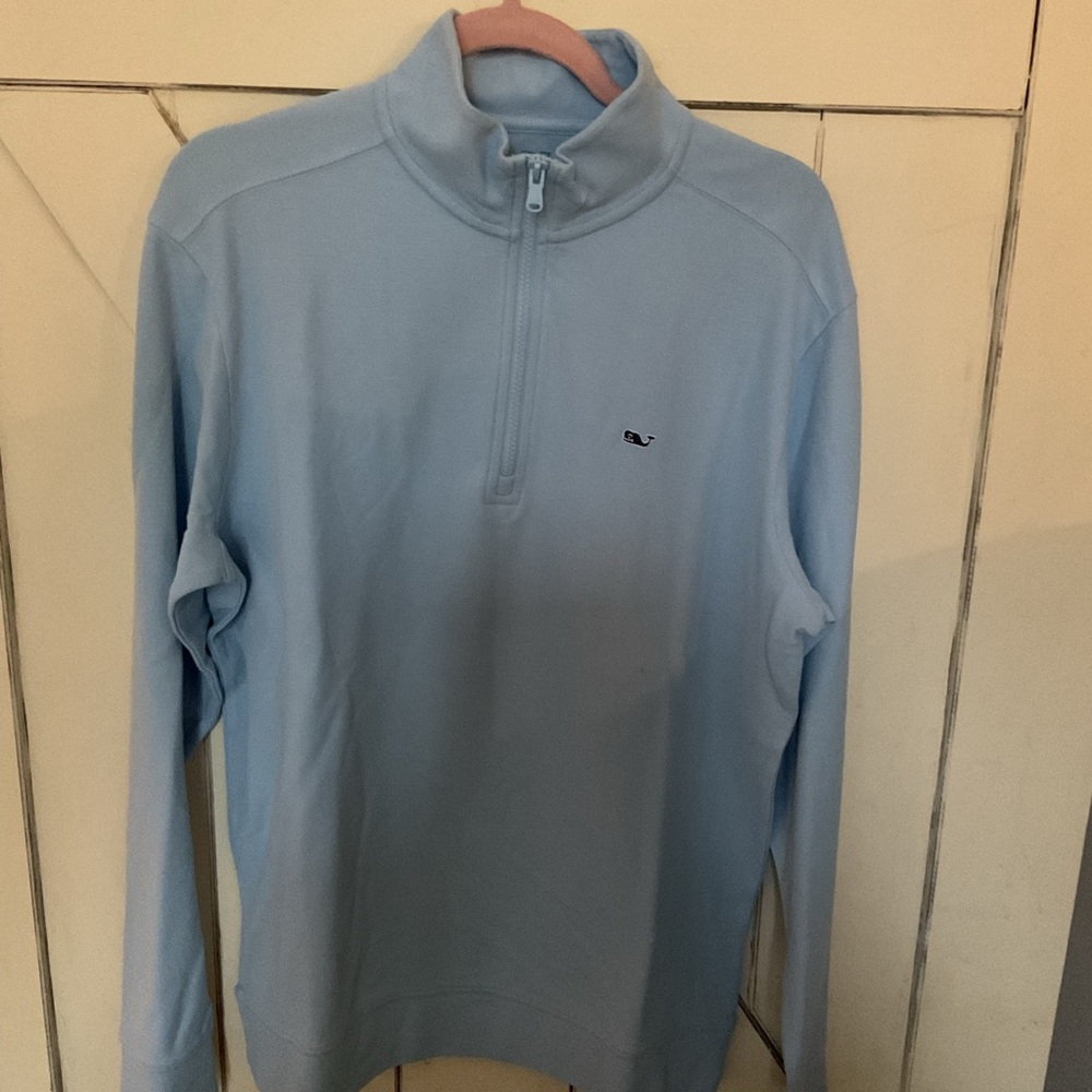 Vineyard Vines Men's Sky Blue Zip-Up Sweater